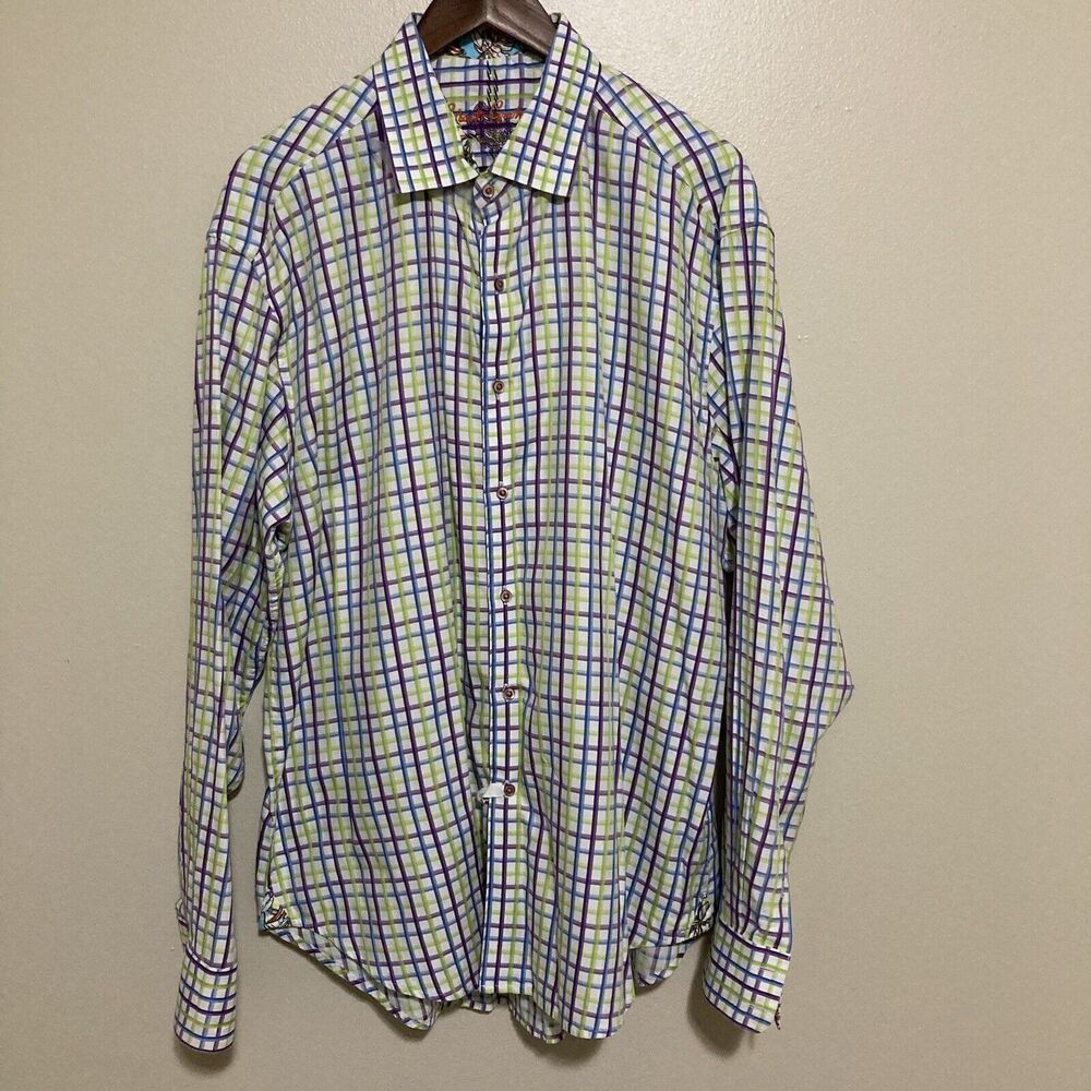 Robert Graham Men's Multicolor Button Up Plaid Size 2X Cotton #81913